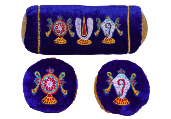 Vadagalai  small Cylinder Dindu Blue ( Red Srichurnam)