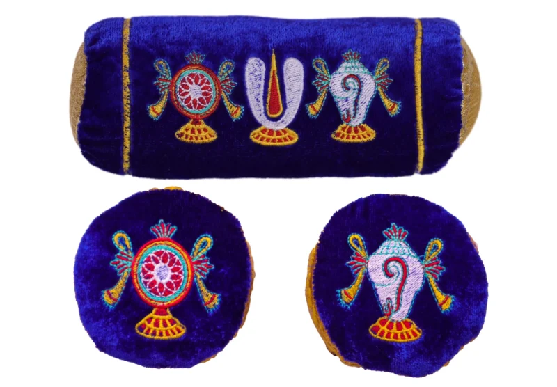 Vadagalai  small Cylinder Dindu Blue ( Red Srichurnam)