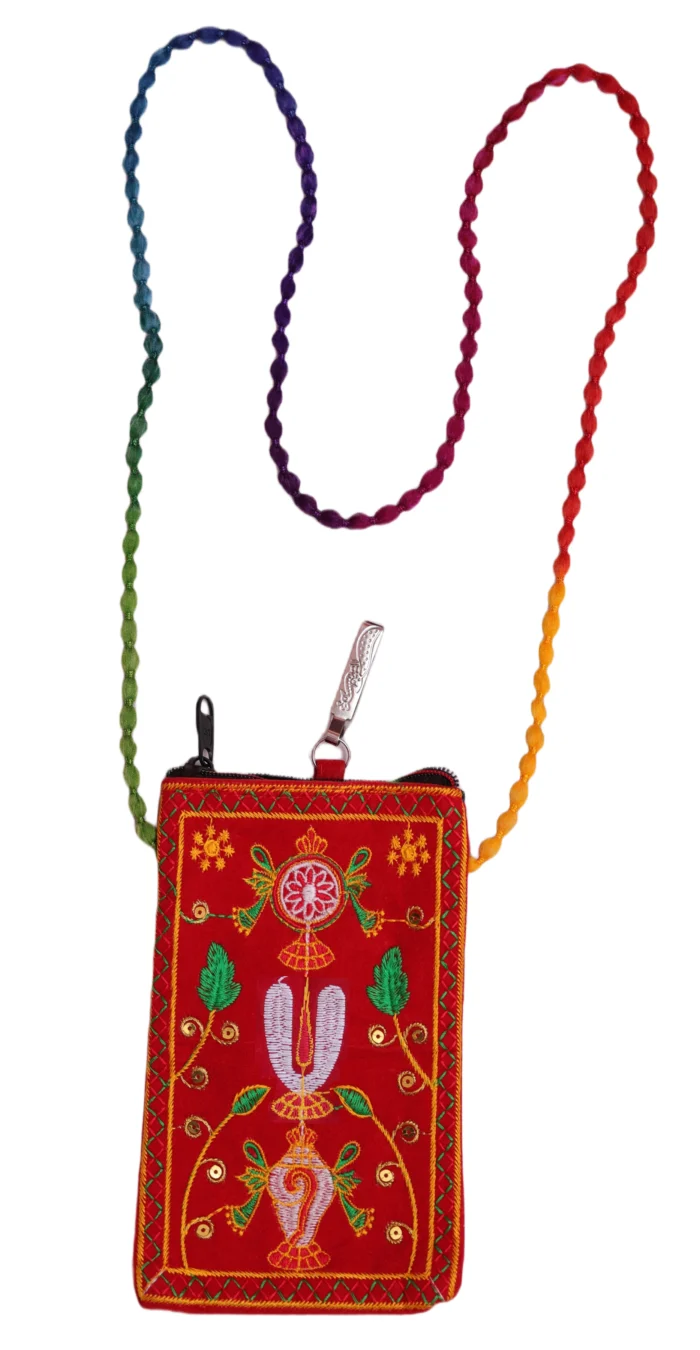 Vadagalai Red Mobile Purse   ( Verticle )