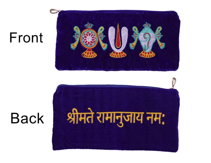 Vadagalai Big Purse Blue ( Red Srichurnam)