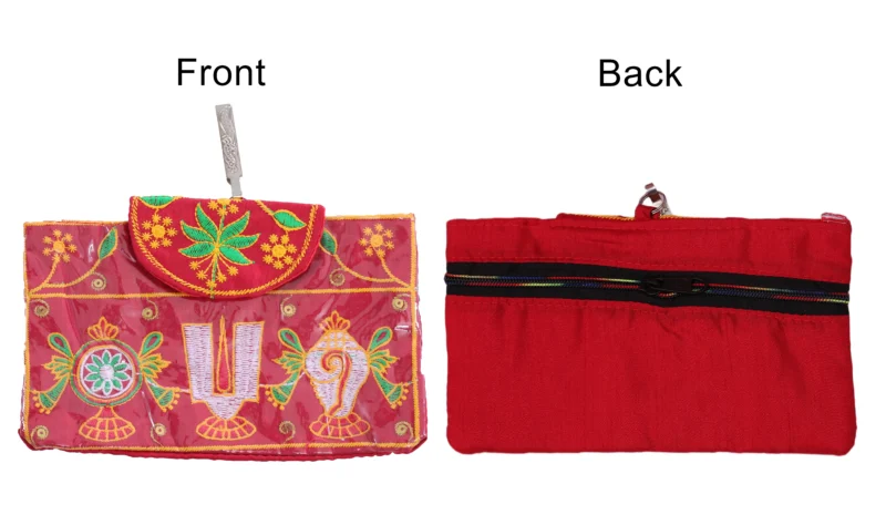 Tenkalai Red Mobile Purse   ( Rectangle )