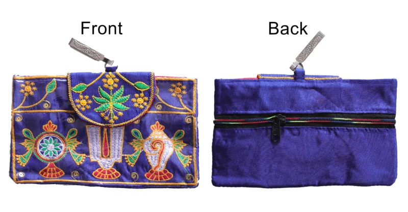 Tenkalai Blue Mobile Purse   ( Rectangle )