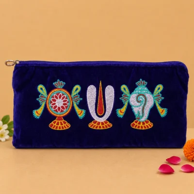 Vadagalai Big Purse Blue ( Red Srichurnam)