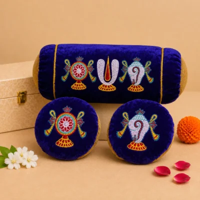 Vadagalai small Cylinder Dindu Blue ( Red Srichurnam)