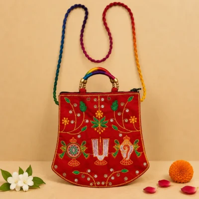 Tenkalai Red Purse Pot Shape