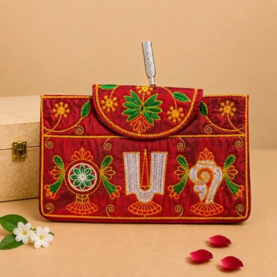 Tenkalai Red Mobile Purse   ( Rectangle )
