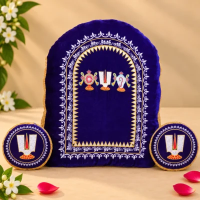Tenkalai 3 Round Dindu Blue Red